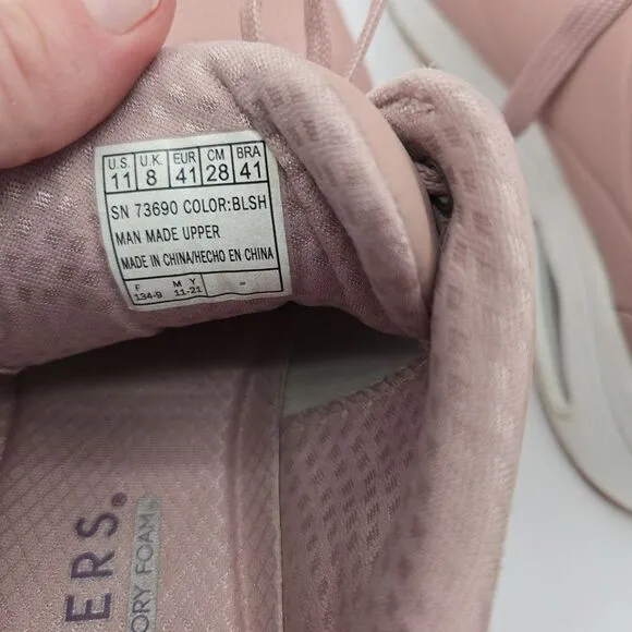 Skechers Uno Stand on Air Sneakers sz 11 Womens Shoes Pink Kicks Faux Leather