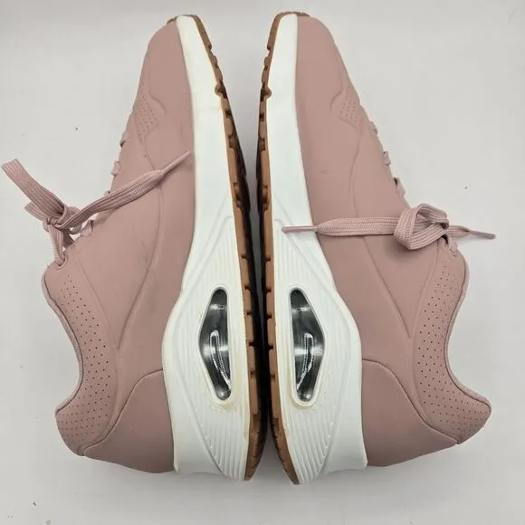 Skechers Uno Stand on Air Sneakers sz 11 Womens Shoes Pink Kicks Faux Leather