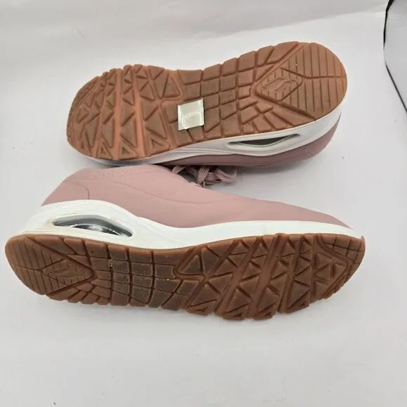 Skechers Uno Stand on Air Sneakers sz 11 Womens Shoes Pink Kicks Faux Leather