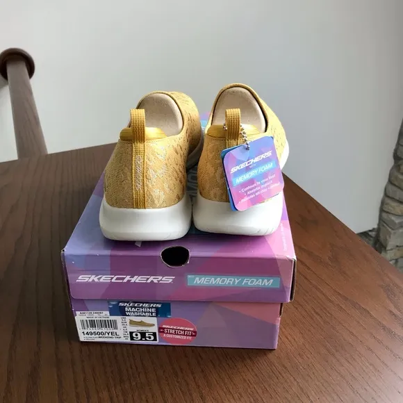 Skechers “Weekend Trip” Women's Yellow Slip-On Sneakers, 9.5
