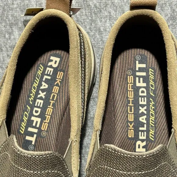 Skechers Superior Milford Mens Sz 10 Relaxed Fit Slip On 64365 Light Brown NEW