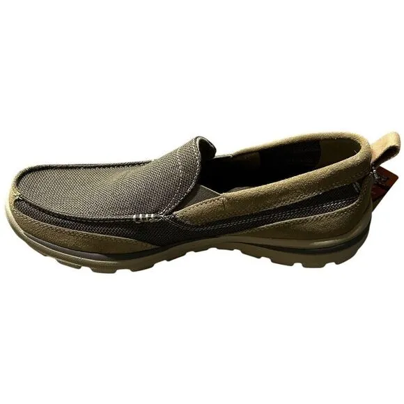 Skechers Superior Milford Mens Sz 10 Relaxed Fit Slip On 64365 Light Brown NEW