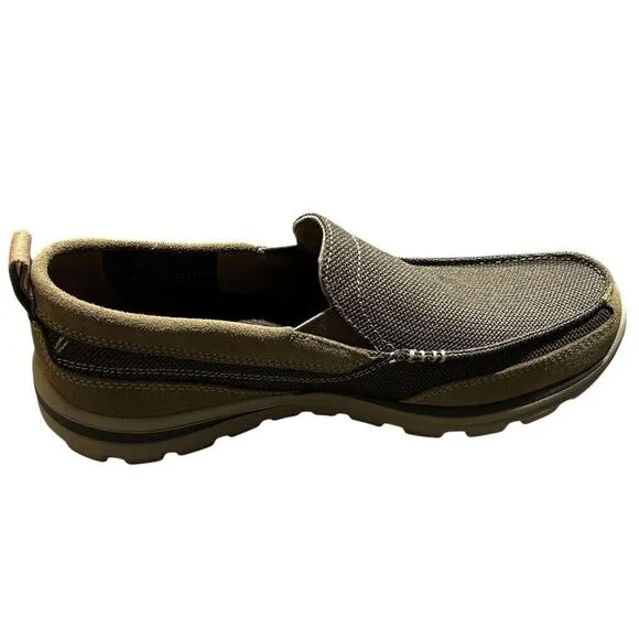 Skechers Superior Milford Mens Sz 10 Relaxed Fit Slip On 64365 Light Brown NEW