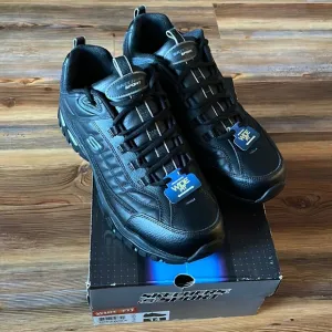 Sketcher 14 Wide New Mens Shoes Black Sport After Burn Lace Up W Sketchers Box