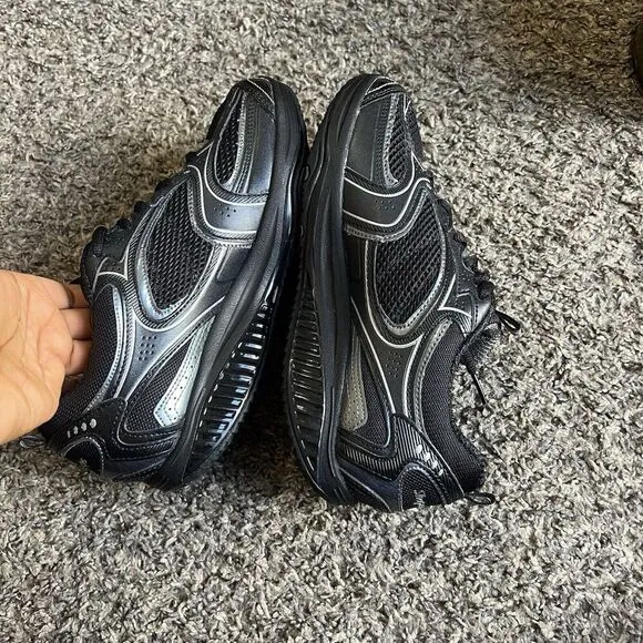 SKETCHERS SHAPE-UPS WOMENS US 8.5 WALKING BLACK SHOES SNEAKERS TONING New