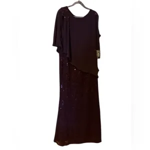 S.L. Fashions Women's Long Length Sequin Lace Formal Evening Gown - 16