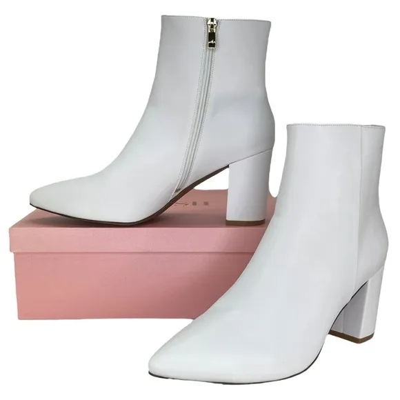 SMASH Shoes Chiku White Faux Leather Womens Ankle Boots Size 12M