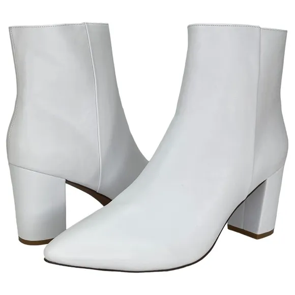SMASH Shoes Chiku White Faux Leather Womens Ankle Boots Size 12M