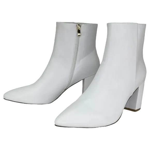 SMASH Shoes Chiku White Faux Leather Womens Ankle Boots Size 12M