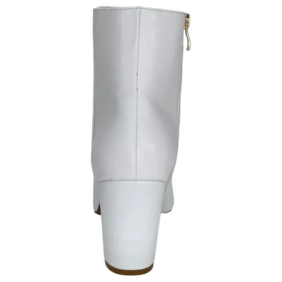 SMASH Shoes Chiku White Faux Leather Womens Ankle Boots Size 12M
