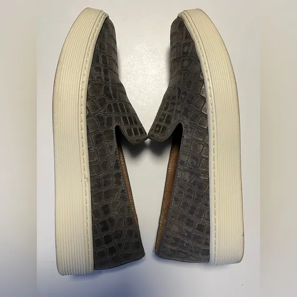 Sofft Somers SF0021498 Women's Gray Crocodile Print Leather Slip-On Shoes US 7M