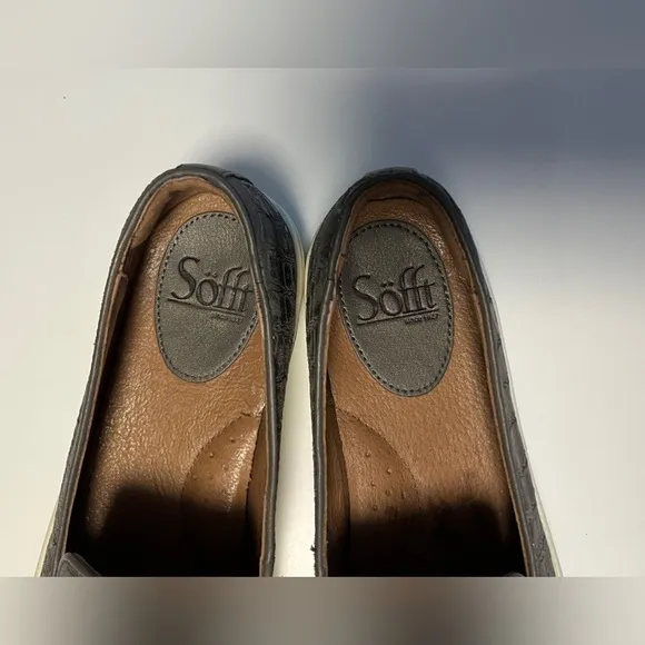 Sofft Somers SF0021498 Women's Gray Crocodile Print Leather Slip-On Shoes US 7M