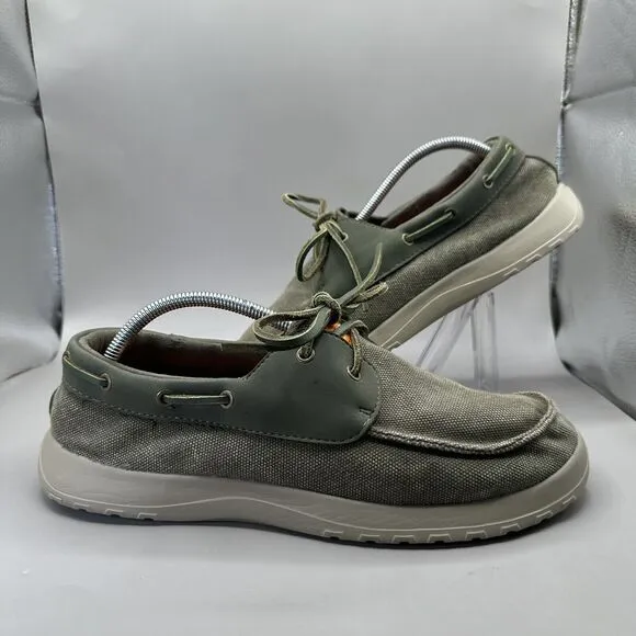 Soft Science The Cruise Casual Comfort Canvas Boat Shoes Green Men's Size 11 US