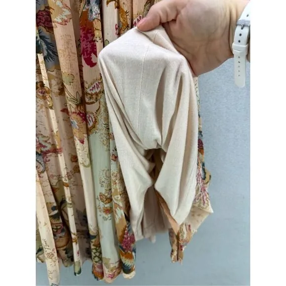 Soft Surroundings Womens Multicolor Pleated Floral Maxi Long Skirt Size Small