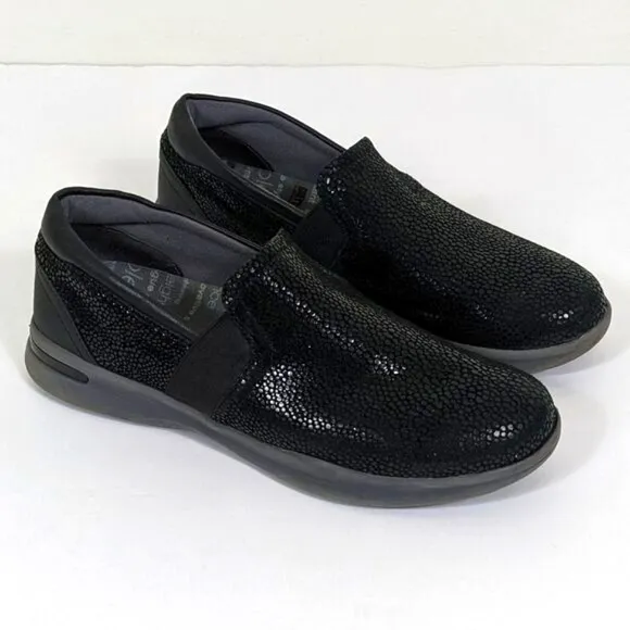 Softwalk Grey's Anatomy Black Sparkle Leather Slip-On Shoes 9.5