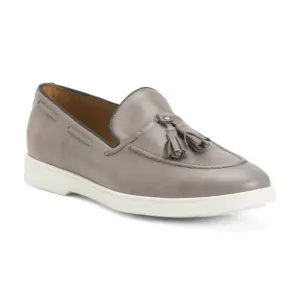 SOLDINI Men's Made In Italy Leather Slip On Shoes With Tassel