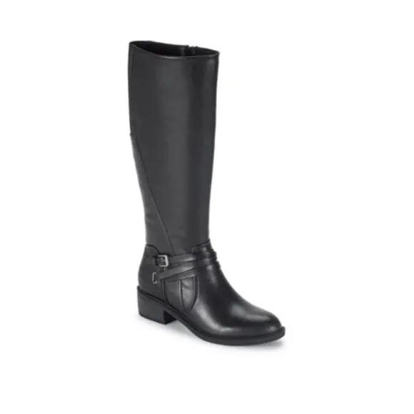 Sole Bound by Baretraps Dreia Women Black Leather KneeHigh Tall Riding Boot 5.5M