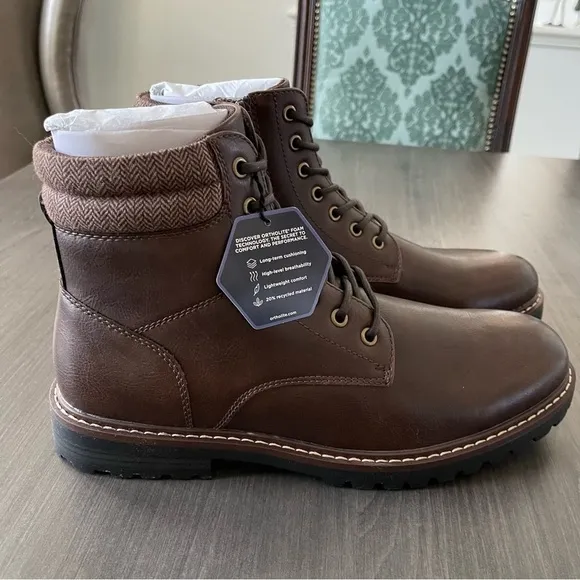 Sonoma Men comfort combat ankle work Boots brown size 10 wide NWT