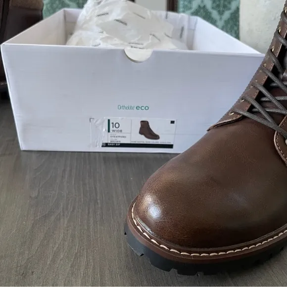 Sonoma Men comfort combat ankle work Boots brown size 10 wide NWT