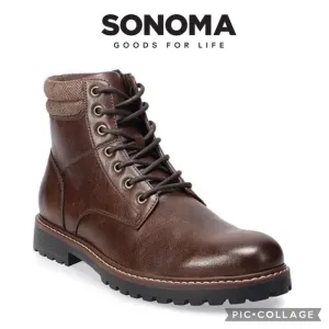 Sonoma Men comfort combat ankle work Boots brown size 10 wide NWT