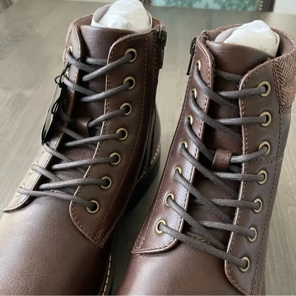 Sonoma Men comfort combat ankle work Boots brown size 10 wide NWT