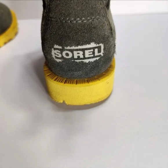Sorel Caribou Leather Waterproof Alpine Snow Combat Cyber Green Yellow Boot Wm 6