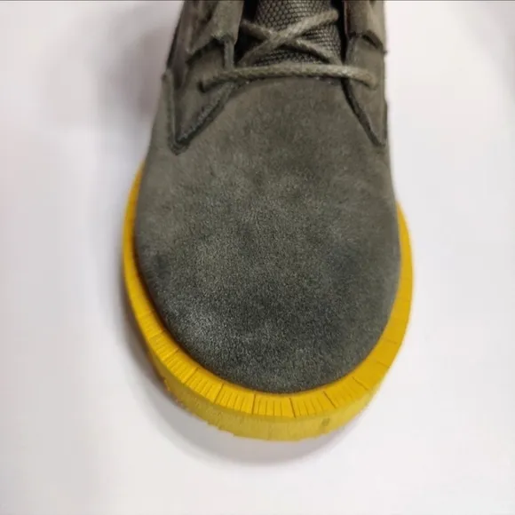 Sorel Caribou Leather Waterproof Alpine Snow Combat Cyber Green Yellow Boot Wm 6