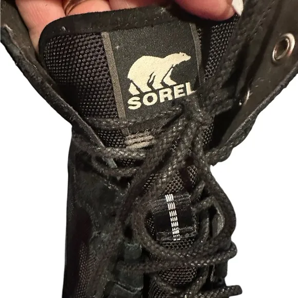 SOREL CARIBOU WOMENS BLACK SUEDE ANKLE WATERPROOF SHOE BOOTS 8