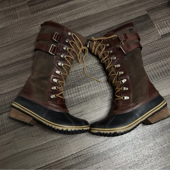 Sorel Conquest Carly Tall Winter Lace Up Waterproof Boots
