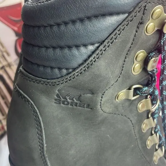 Sorel Conquest Waterproof Wedge BootsWomen's Leather Olive-Dark Grey Size 6