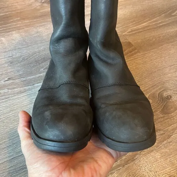 Sorel Emelie Mid Leather Waterproof Black Boots Womens 6.5 UK‎ 4.5 EU 37.5