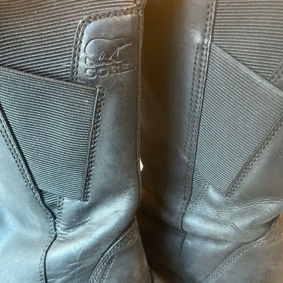 Sorel Emelie Mid Leather Waterproof Black Boots Womens 6.5 UK‎ 4.5 EU 37.5