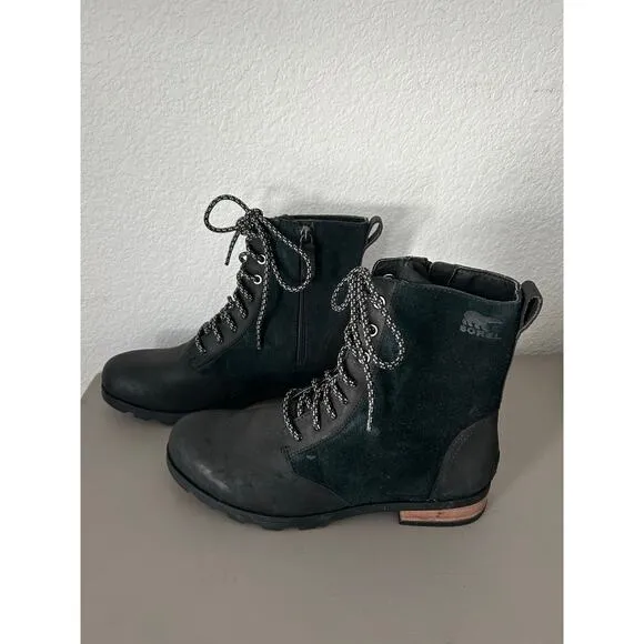 Sorel Emelie Suede and Leather Combat Boot - 9