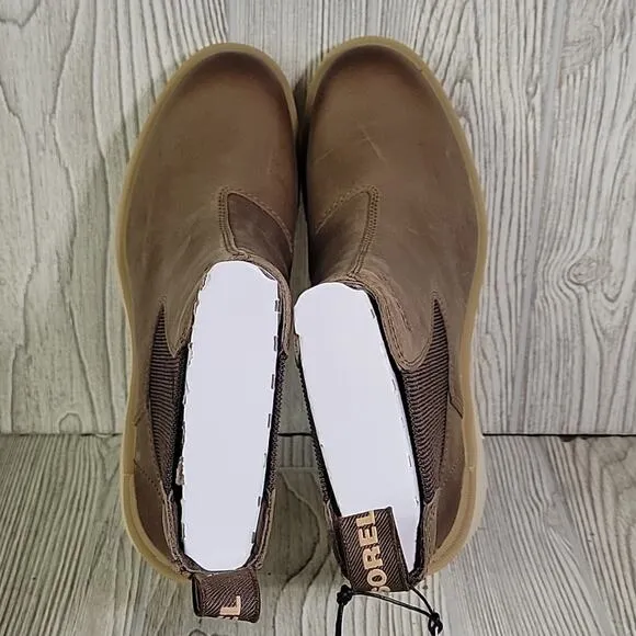 Sorel Hi-Line Heel Chelsea Boots Umber Ceramic Womens Size 9 NEW