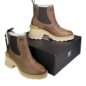 Sorel Hi-Line Heel Chelsea Boots Umber Ceramic Womens Size 9 NEW