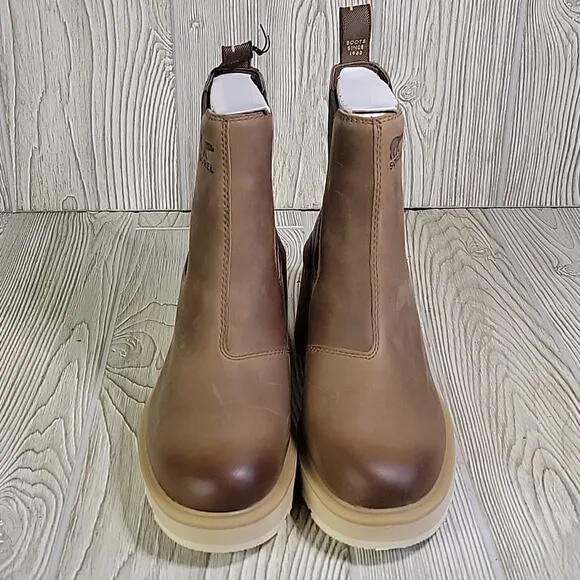 Sorel Hi-Line Heel Chelsea Boots Umber Ceramic Womens Size 9 NEW