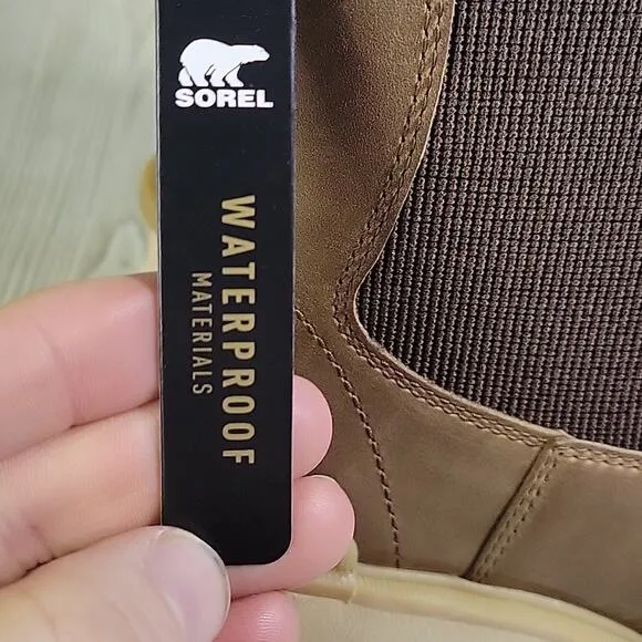 Sorel Hi-Line Heel Chelsea Boots Umber Ceramic Womens Size 9 NEW