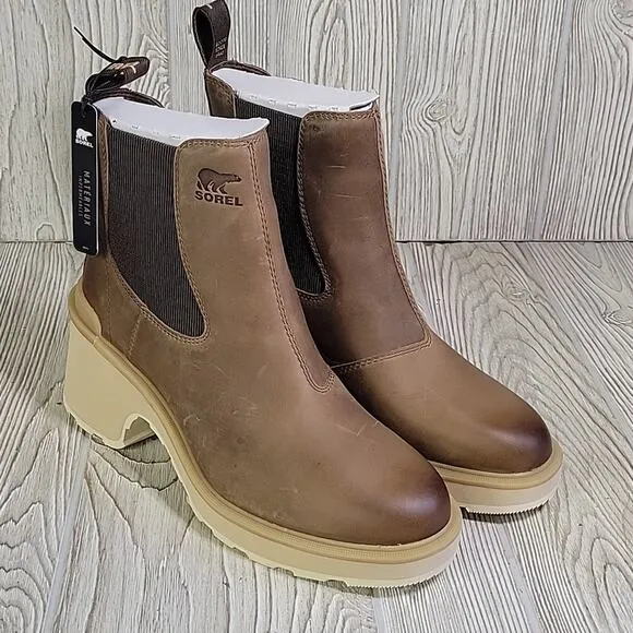 Sorel Hi-Line Heel Chelsea Boots Umber Ceramic Womens Size 9 NEW