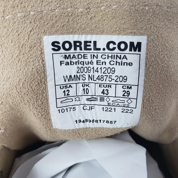 Sorel Hi-Line Lace Suede Leather Boots  color chalk Size 12 NEW