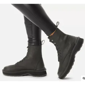 Sorel Hi-Line Lace-Up Mid-Shaft Boots in Black and Jet Size 10 M NEW Retail $185