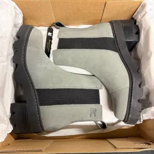 Sorel Joan Now Chelsea Waterproof Quarry Black Suede Boots 9
