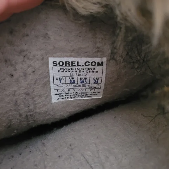 Sorel Joan of Arctic Boots Waterproof Navy Tan Size 7