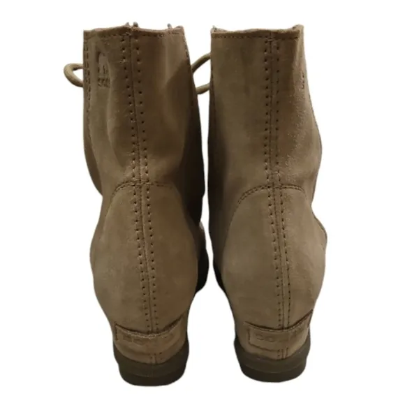 Sorel - Joan of Arctic II Wedge Ash Brown Leather Lace-up Boots - 7.5