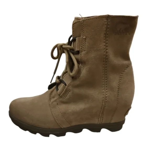 Sorel - Joan of Arctic II Wedge Ash Brown Leather Lace-up Boots - 7.5