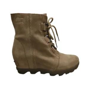 Sorel - Joan of Arctic II Wedge Ash Brown Leather Lace-up Boots - 7.5