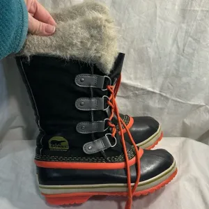 Sorel Joan of Arctic Insulated Waterproof Winter Boots Faux Fur Youth size 2