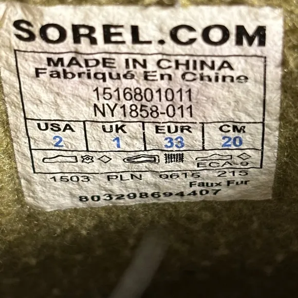 Sorel Joan of Arctic Insulated Waterproof Winter Boots Faux Fur Youth size 2