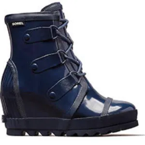 Sorel Joan of Arctic Rain Wedge Rain Boots Waterproof Navy Blue Rubber 8.5 lady