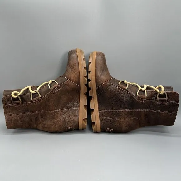 Sorel Joan of Arctic Wedge II Boots Women's 5 Brown Leather Lace Up Waterproof