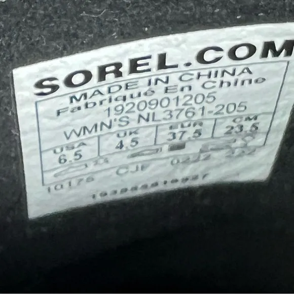 Sorel Joan Of Arctic Wedge II Leather Buckle Booties 6.5M Blackened Brown $235